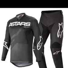 Alpinestars Supertech Ward Black Gear Set 2025 Motocross Dirt Jersey Pants Kit
