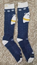 Darn Tough Vermont Polar Bear Over The Calf Ski Snow Socks 3802 Blue Junior L