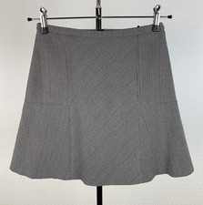 EDC Esprit Damen Gr. 34 hübscher Stretch Tweed Rock grau kariert A-Line 002