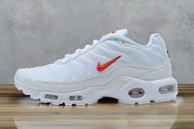 New Nike Air Max Plus TN  White/Red Men's Running Shoes