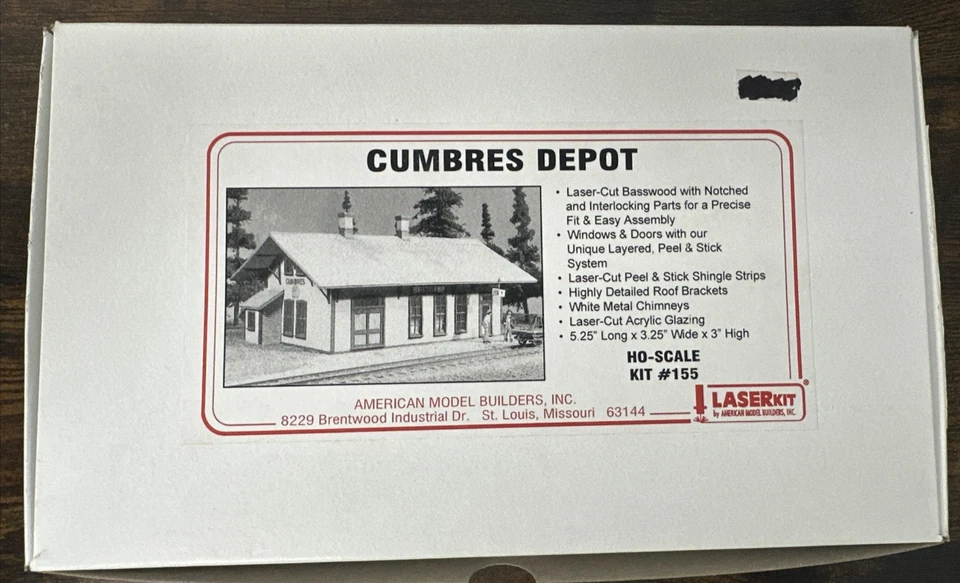 American Model Builders LaserKit HO Kit #155 Cumbres Depot (D&RGW) HOn3 NIB - Image 3 of 4