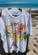Nickelodeon Cartoon Rugrats AOP Shirt 100 Cotton SS Colorful RN 117508 Mens S/M