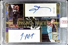 2022-23 Panini Donruss Elite Passing The Torch Auto Ja Morant & Iverson Gold /10