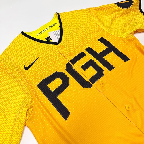 $140 NWT Authentic NIKE Pittsburgh Pirates City MLB Baseball Gold Jersey LARGE
