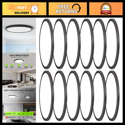12-Pack 28W Super Slim 3200lm LED Ceiling Light 5000K Daylight Flush Mount Fixtu