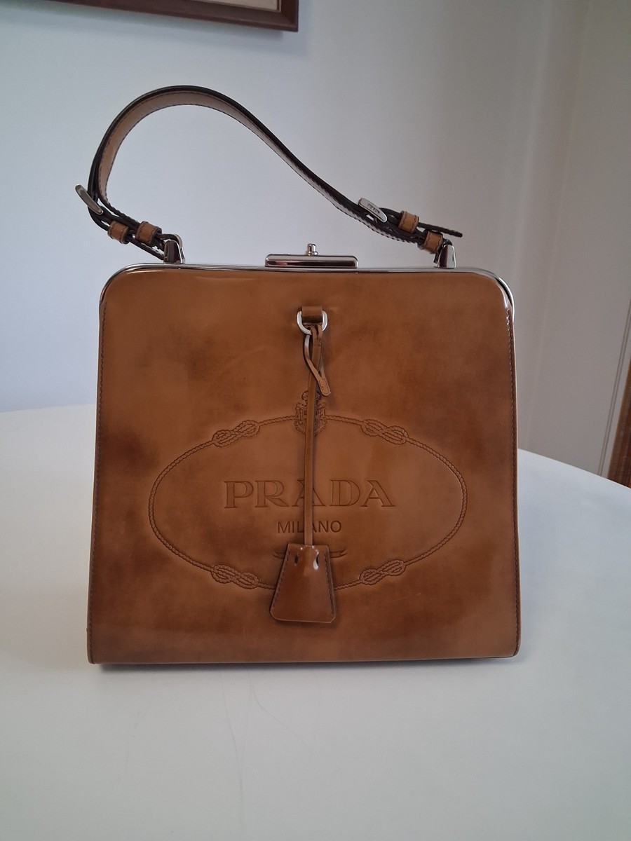Vintage Prada Spazzolato Ambra Marbelized Frame Bag 2005 (Devil