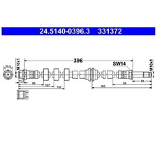 2x Bremsschlauch hinten für Audi Q5 8RB | 24180736