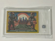 2024 Donruss Michael Penix Bijan Robinson Rookie Downtown Gold Prizm /10 Tag 8