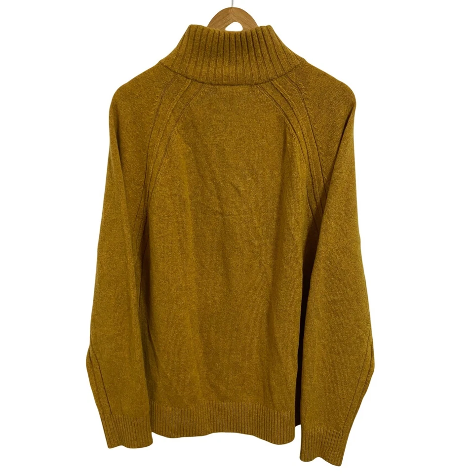 Suéter Banana Republic Amarillo Mostaza Botón Tejido Abuelo Lana Hilo Italiano XL Foto 3 de 4