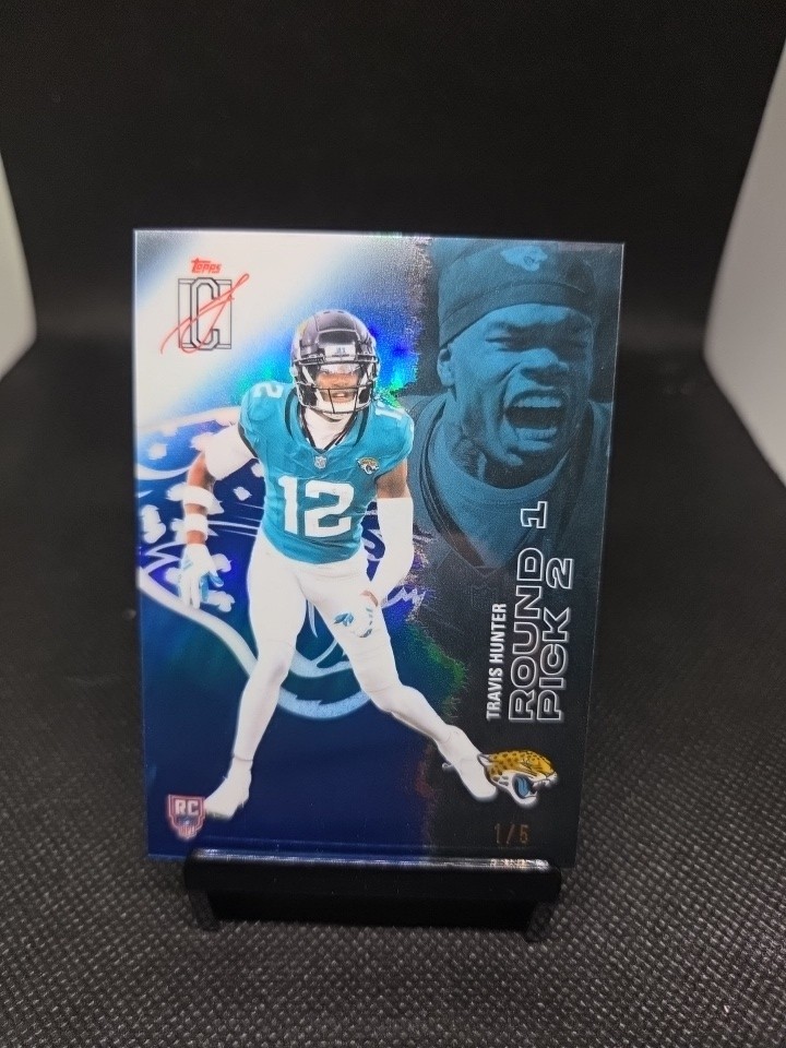 2025 Topps Signature Class Travis Hunter 224 Chrome RC  Jaguars  /5 1st On Print
