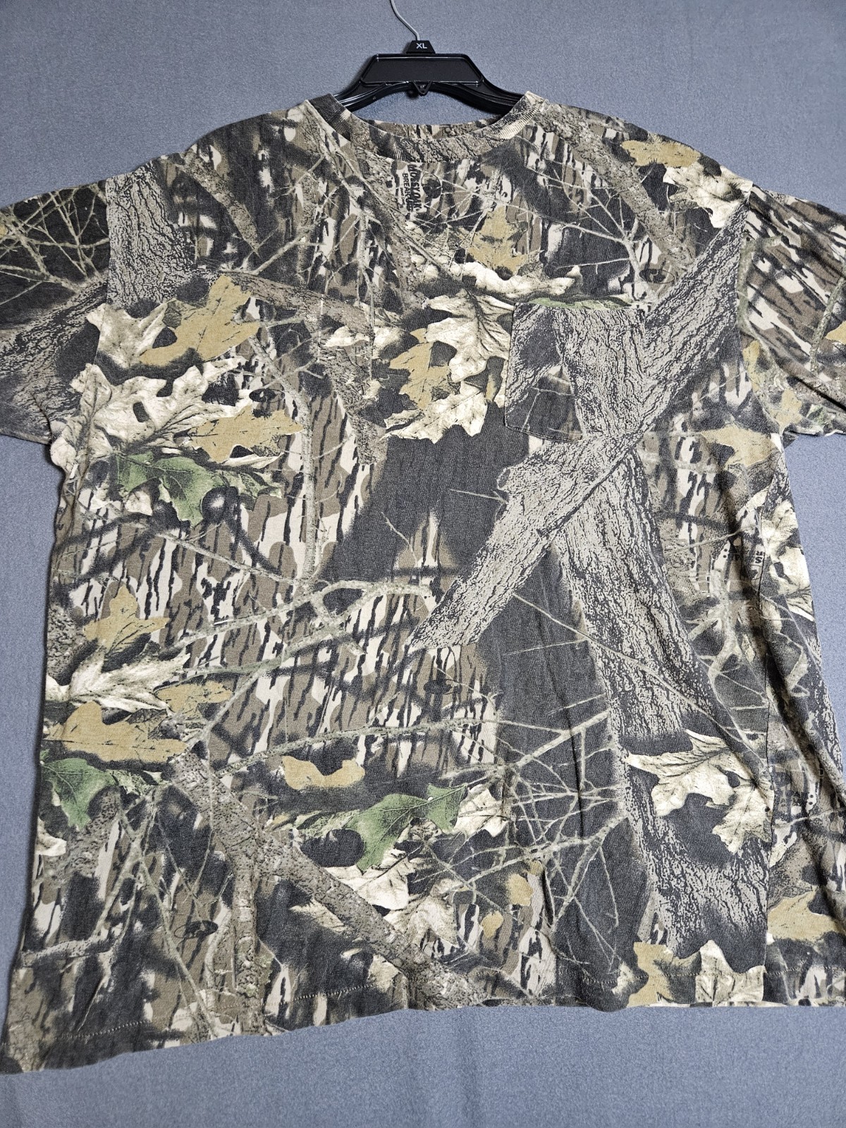 Vintage 80s Mossy Oak Camo Pocket Tee Men's XL Tree Leaf USA Hunting Shirt-image