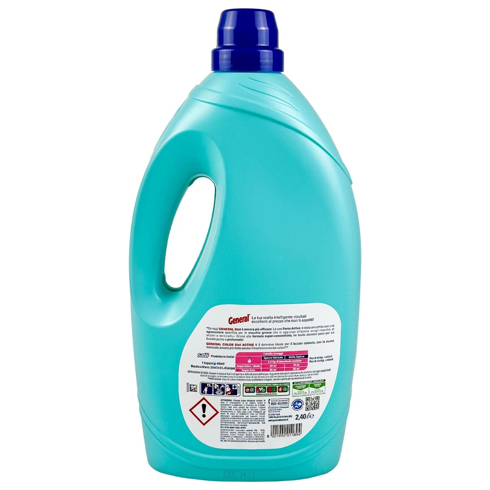 GENERAL DETERSIVO LIQUIDO LAVATRICE COLOR 60 LAVAGGI - Immagine 3 di 4
