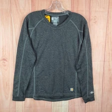 Carhartt Force Base Layer Thermal Shirt Womens M (7/8) Black Logo Synthetic Wool