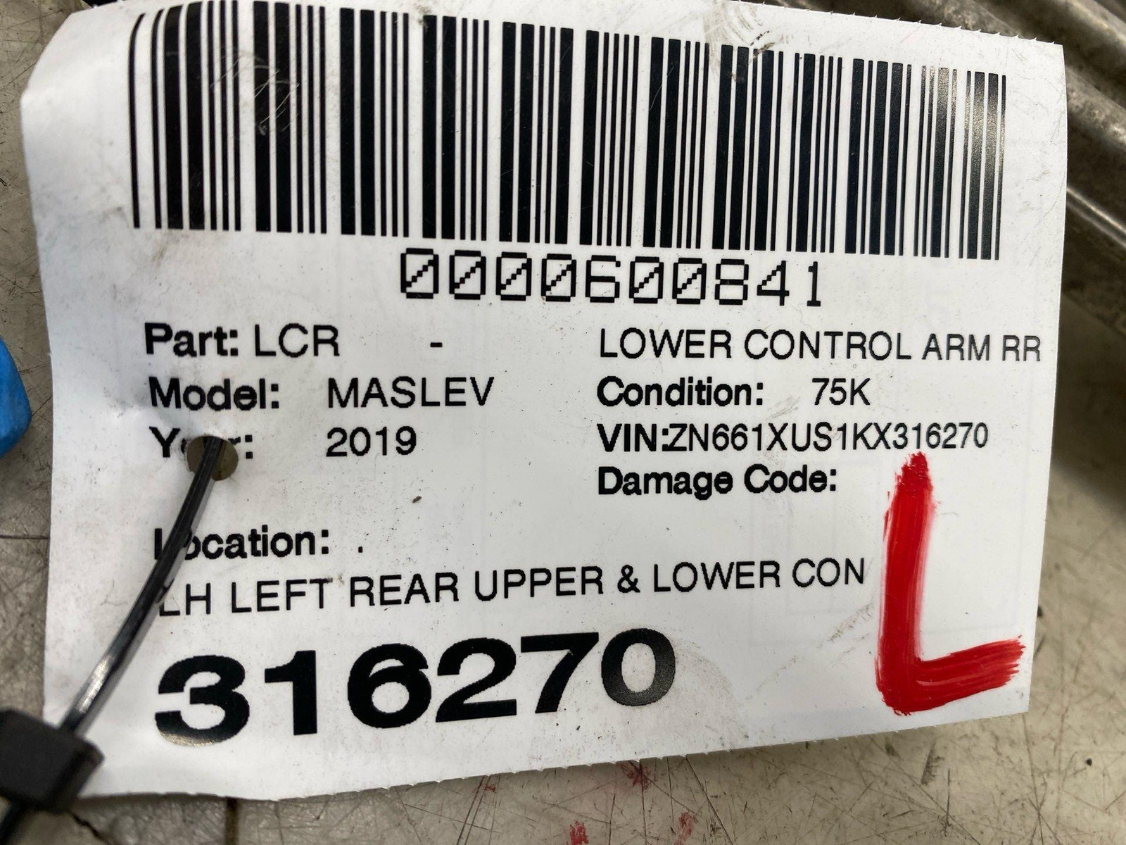 2017-2022 MASERATI LEVANTE 3.0L AWD REAR LEFT UPPER & LOWER CONTROL ARM SET X5