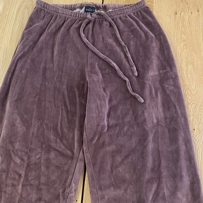 Urban Outfitters Iets Frans Wide Purple Velvet Joggers Jogging Trousers small