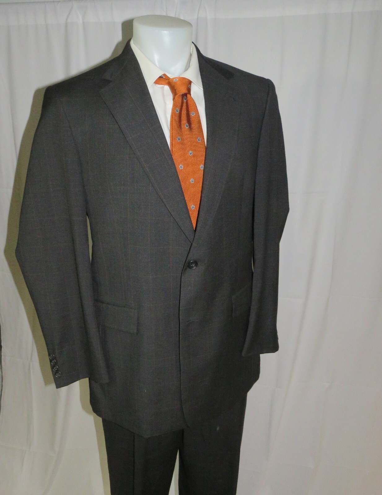 Burberrys' Prorsum Moss Gray Plaid Vintage Two Button Suit 41L image 8