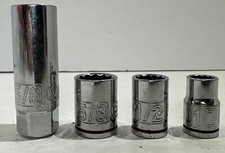 QUINN Sockets 3/8” Drive 12 Point And a 5/8” Spark plug Socket  Lot Of 4
