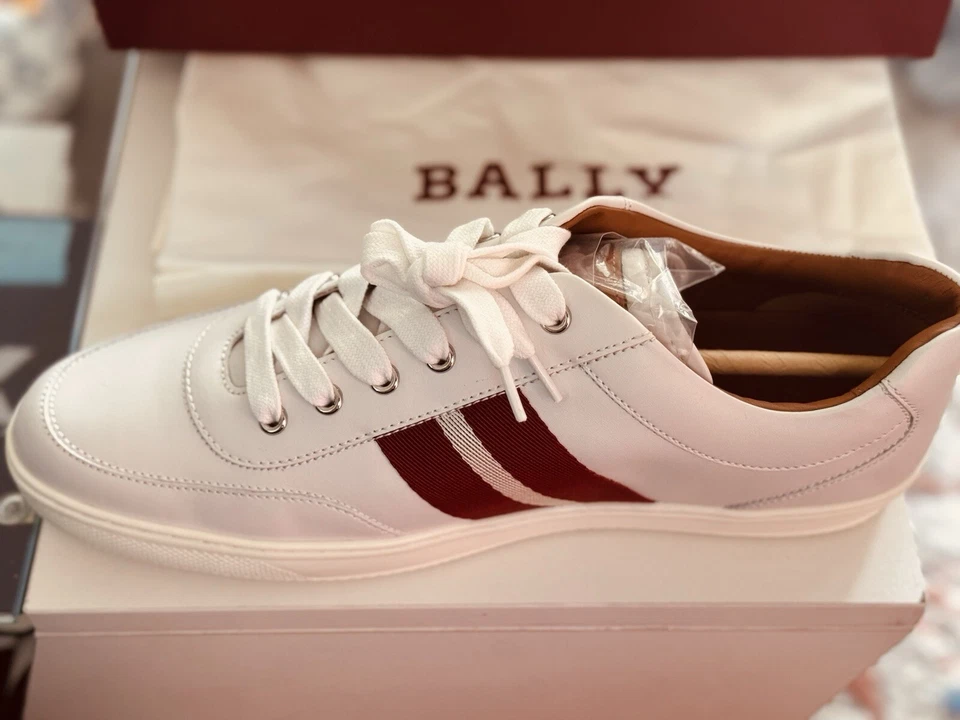 ¡Nuevo! Zapatillas bajas Bally 'Oriano' de cuero blanco para hombre talla 11,5 D precio de venta sugerido por el fabricante 500 USD Foto 4 de 4