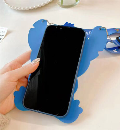 For iPhone X XR XS 11 12 13 14 Pro Max 7 8 Plus Blue Big Ear Monster Back Case - Picture 1 of 11