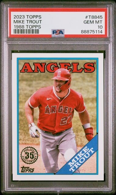 2023 TOPPS 1988 TOPPS BASEBALL T8845 MIKE TROUT PSA 10