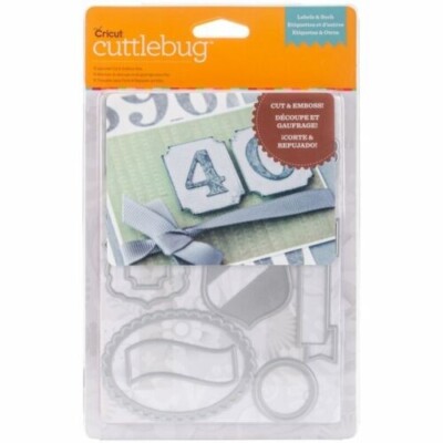 CRICUT CUTTLEBUG Cut & Emboss Dies LABELS AND SUCH, 10 Cut & Emboss Dies  HTF