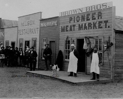 Old West Cowboys on Broadway Street, Round Pond, OkIa. Terr. 8''x 10'' Photo 6