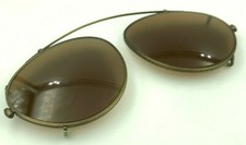 Vintage Calvin Klein 111C Ant Gold Metal Oval Clips Clip-On Sunglasses Frames