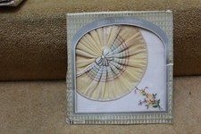 Vintage feine Baumwolle verpackt Damen Taschent&uuml;cher x 2 gelb bestickt Blume 7445