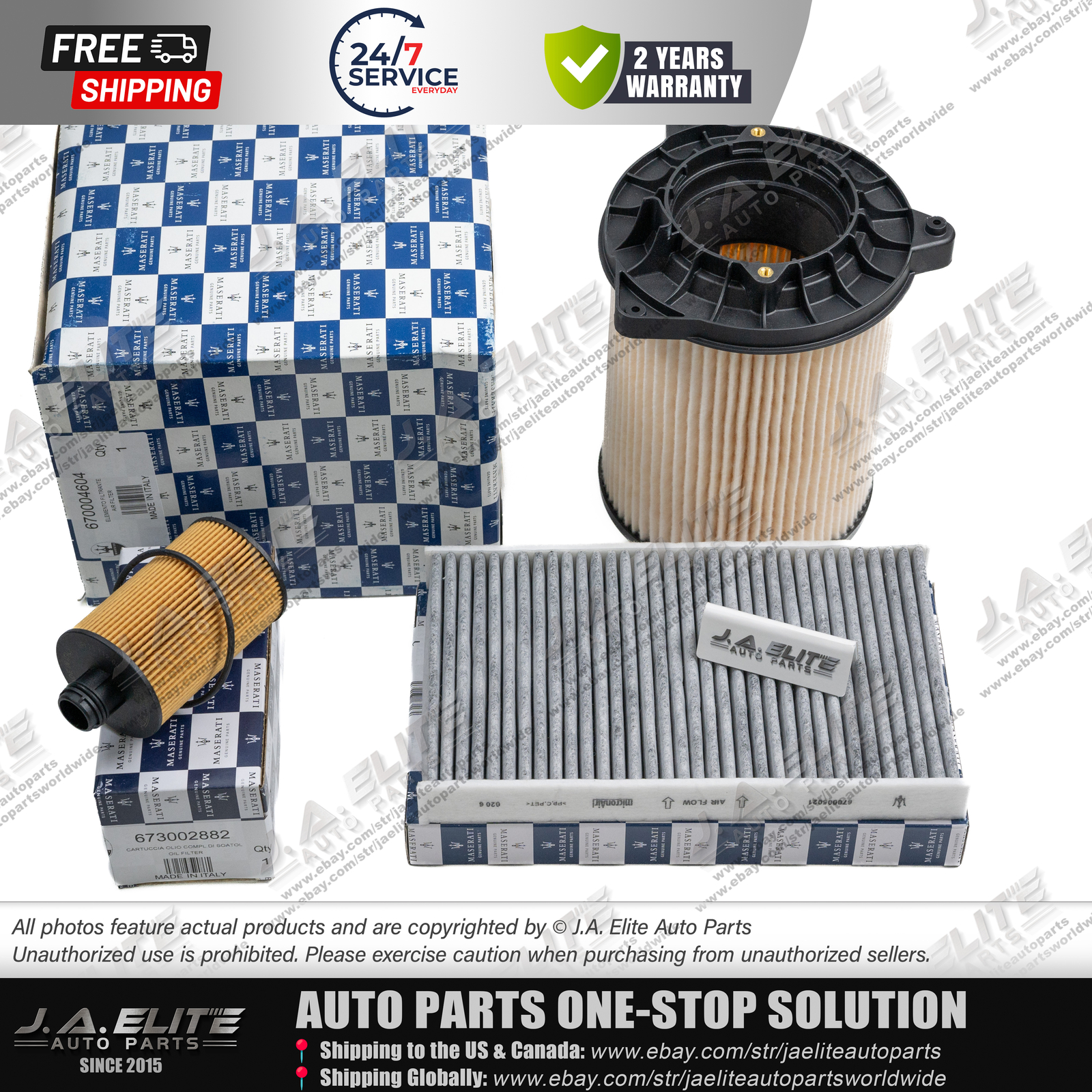 3pcs Genuine Air & Oil & Pollen Filter fit Maserati Ghibli Levante Quattroporte