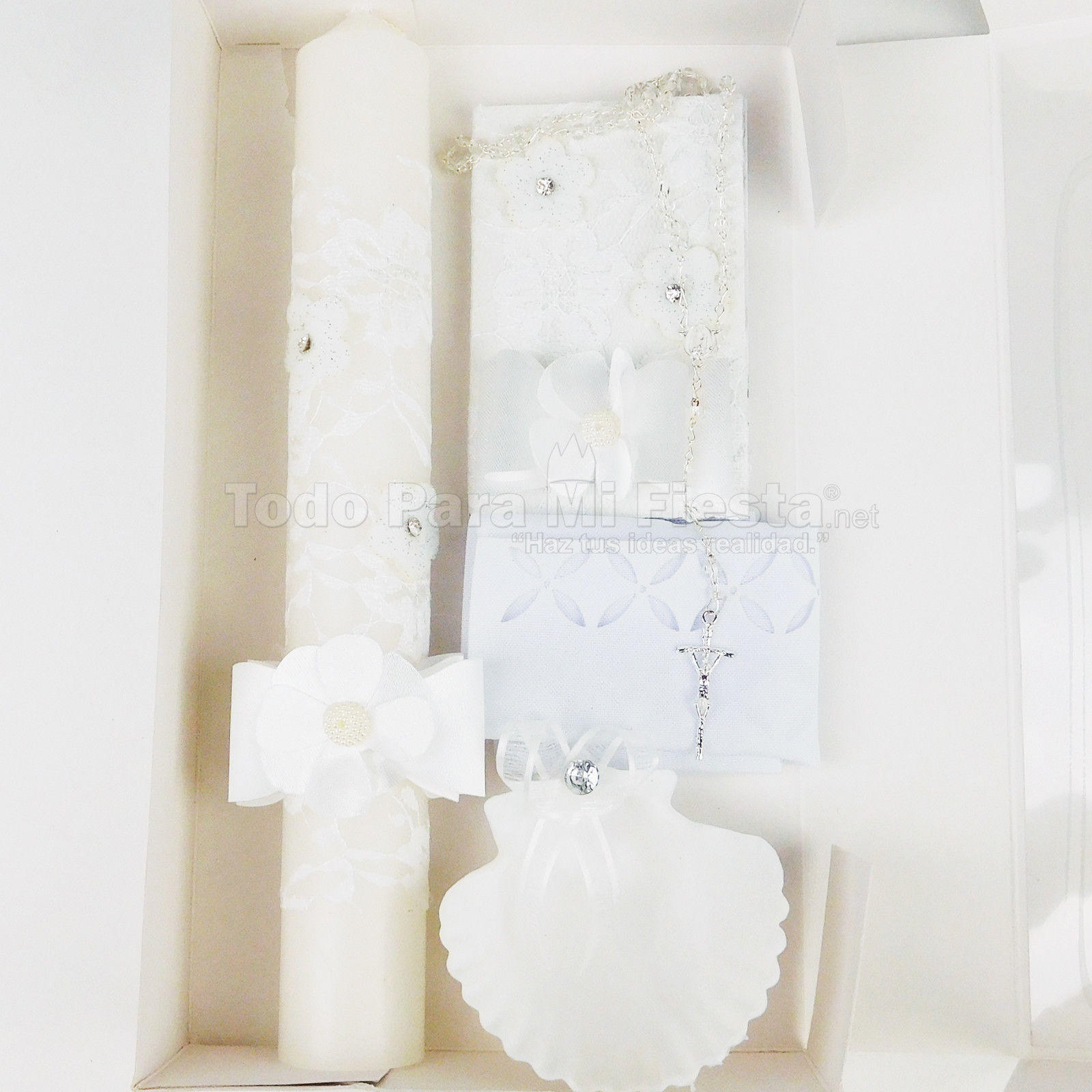 baptism candle set for girl