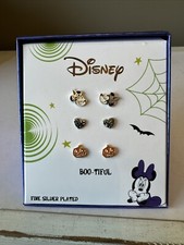 Disney Minnie Earrings Halloween/Fall Inspired Fine Silver Plated - 3 Pairs 