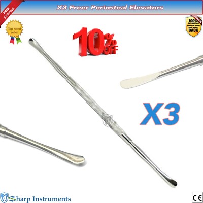X3 Dental Freer PERIOSTEAL Oral Surgery ELEVATORS Stainless Surgical Orthopedic