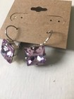 New 12 mm Square Lever Back Earring 1" made with Swarovski crystals — photo 1