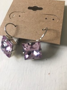 New 12 mm Square Lever Back Earring 1" made with Swarovski crystals