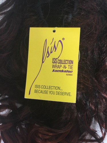 New! ISIS Collection Wrap-N-Tie Hairpiece Soft Curls Dark Brown /Red (6-ISS) NWT - Picture 11 of 12