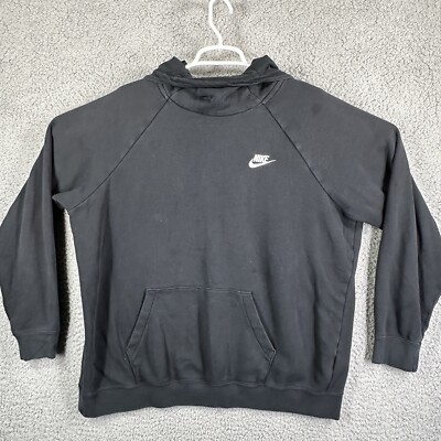 Nike Swoosh Cowl Neck Sweater Adult XL Black Hoodie Sweatshirt