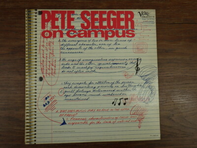 Vinyl LP 33t RPM Pete Seeger ON CAMPUS Verve Folkways FV 9009 Pressage USA