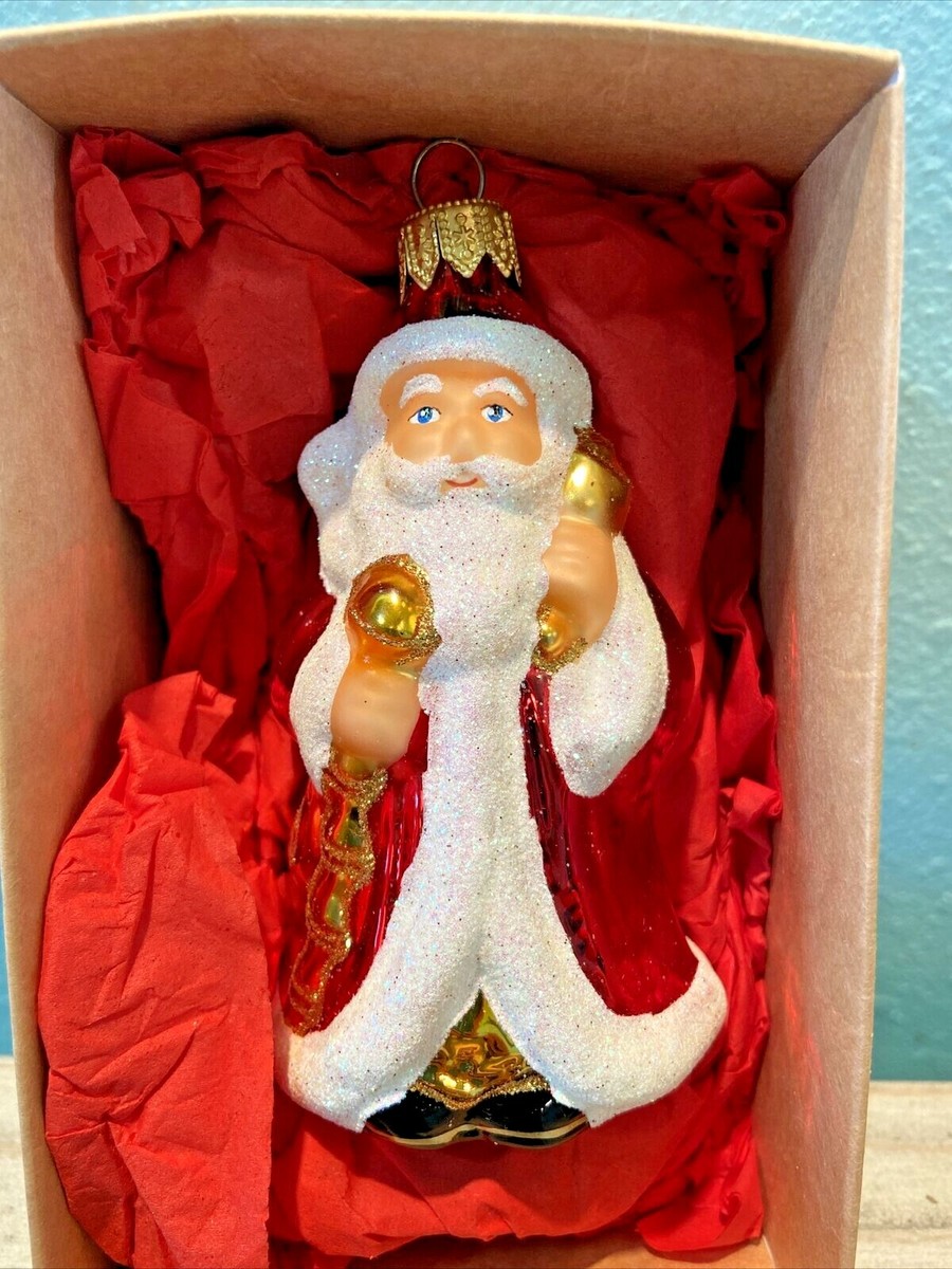 MAX GLASS Mouth Blown Kowalski Family Santa Glass Ornament Poland