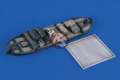 Verlinden 1/35 Waterline Barge w/Cargo (w/Base for FlaK Barge Conversion) 2369
