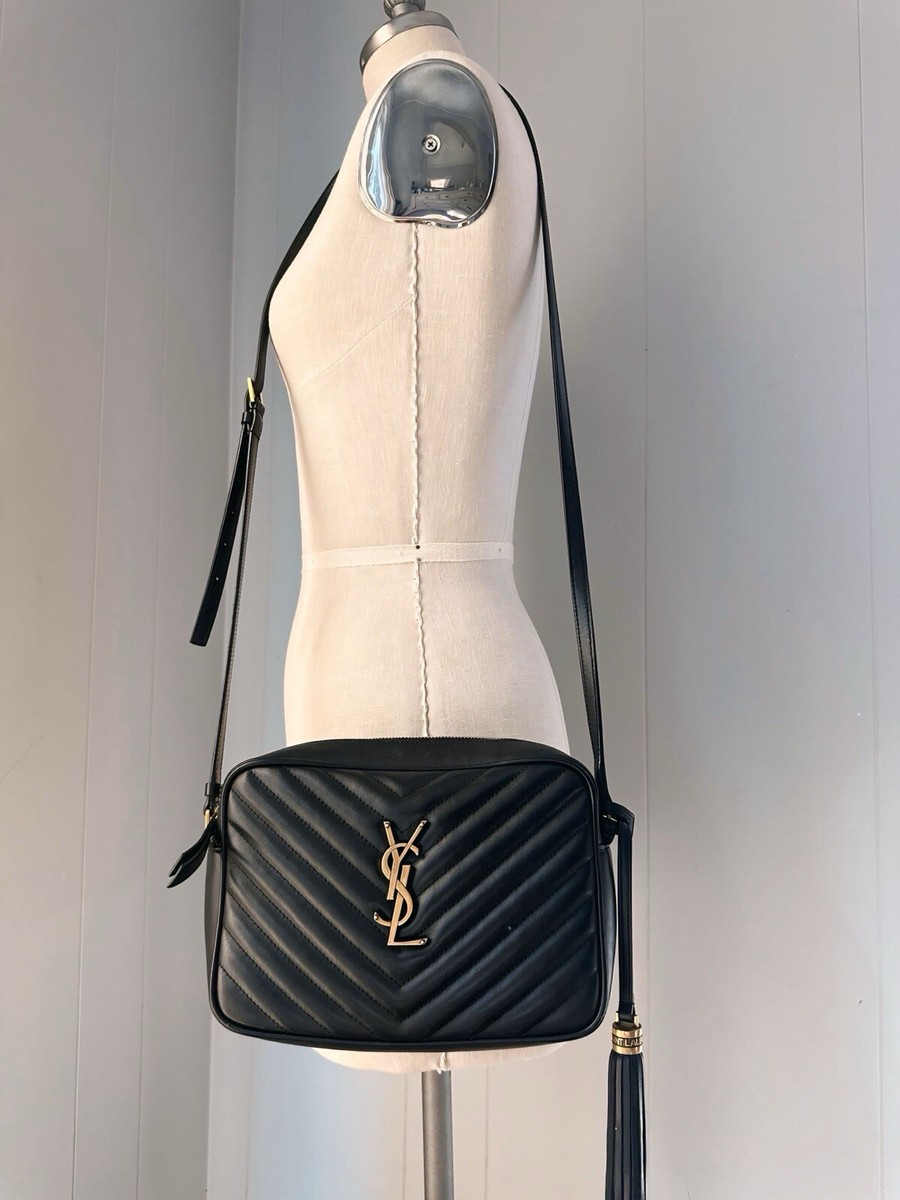 大SALE★Saint Laurent★トラッセ カメラバッグ★BLACK YSL SAINT LAURENT Quilted Camera Crossbody Bag with Pocket