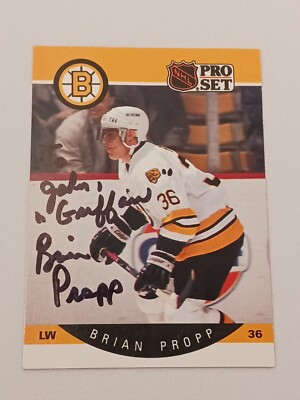 Brian Propp Boston Bruins 1990 Pro Set Autograph Card #14 READ DESCRIPTION