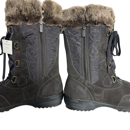 Lands' End Women's Size 9D Brown Winter Boots Faux Fur Trim Side Zipper NWT - Picture 5 of 10