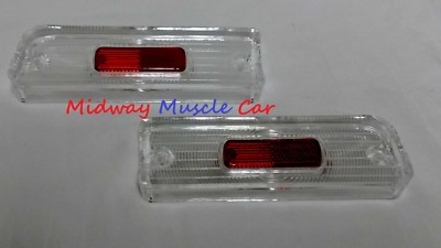 reverse back up lamp light lens L & R pair 64 1964 Chevy Chevelle Malibu