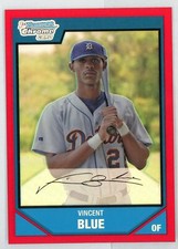 Vincent Blue 2007 Bowman Chrome Rookie Red Refractor Serial #d 2/5 Detroit Tiger