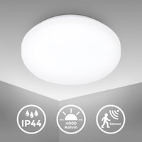 Led Deckenlampe Leuchte Rund 29Cm Bewegungsmelder AußEn Bad Flur 12W Weiß Modern