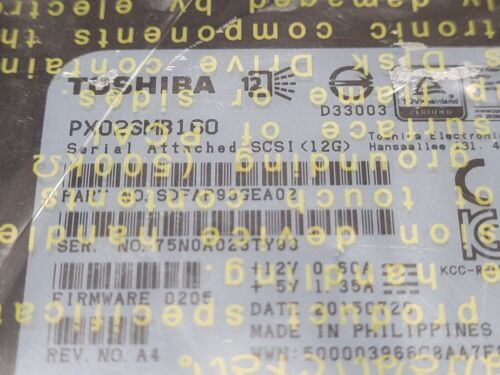 SDFAP90GEA02 TOSHIBA PX02SMB160 1.6TB 12Gbps SAS 2.5'' Solid State Drive SSD - Picture 2 of 7