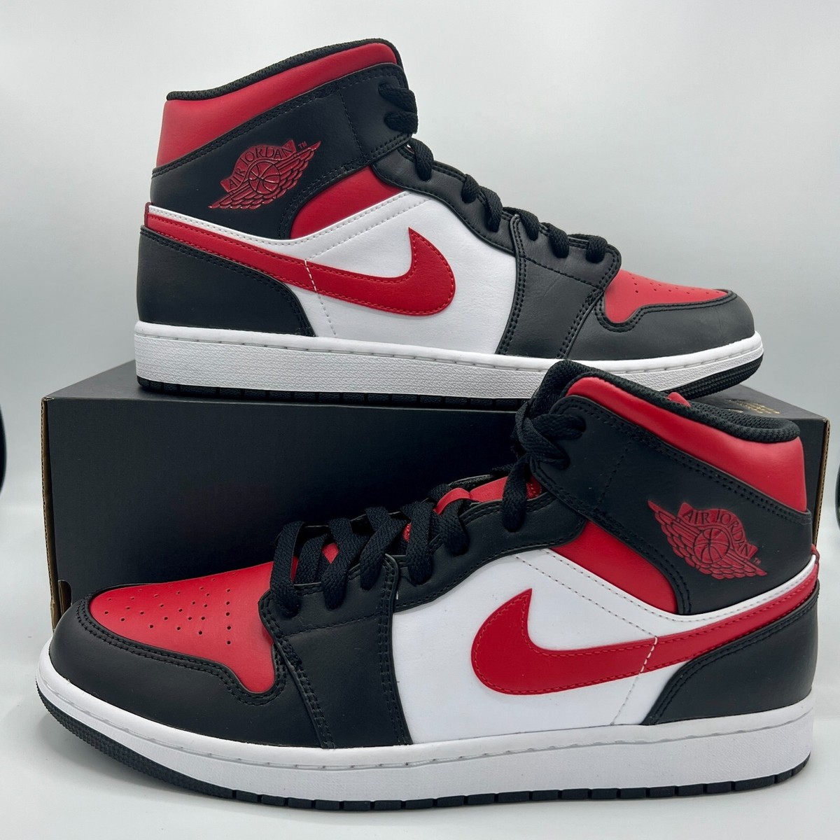 Size 11 - Nike Air Jordan 1 Retro Mid Black Fire Red White Size 11 - Nike Air Jordan 1 Retro Mid Black Fire Red White