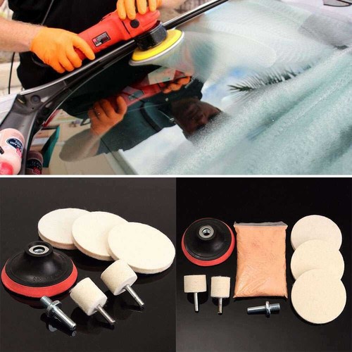 8x Cerium Oxide Glass Windscreen Polishing Kit Scratch Remover Felt + 3