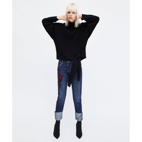 Zara Ricamato Sigaretta Jeans FIORI ROSSI vi piacciono le mie scarpe Nuovo  con etichette Taglia 2 | eBay