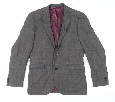 NEXT Herren Sakko Anzugjacke grün kariert Wolle Größe 38 Regular
